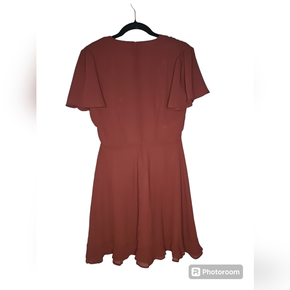 If By Sea-Small-Rust Short Sleeve Dress - Picture 2 of 4